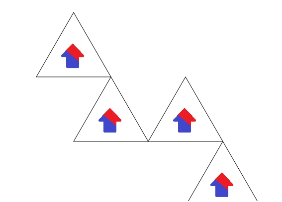 Tiling pattern start shows placements of the non-flipped arrow images only